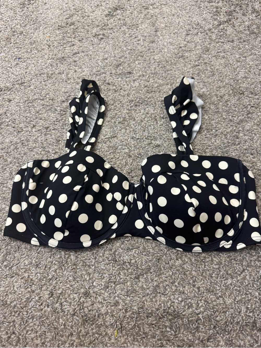 Lands’ End Polka Dot Bikini Top D Cup